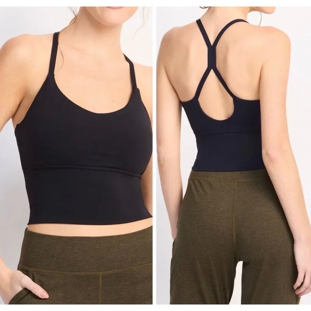 We Wander Stitch Fix Womens Black Longline Racerback Sports Bra Tank Top NWT